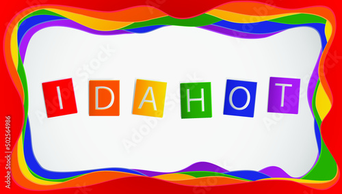 The International Day Against Homophobia, Transphobia and Biphobia background.Vector illustration in paper cut style