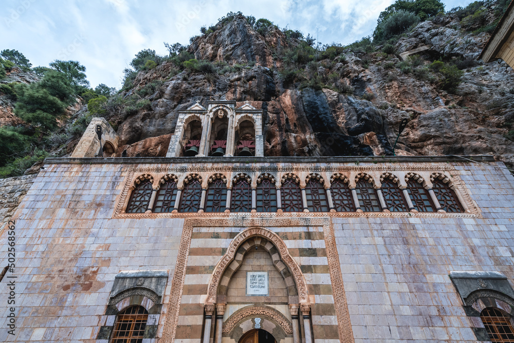 Obraz premium Church in St Anthony Monastery also known as Qozhaya Monastery in Kadisha Valley, Lebanon