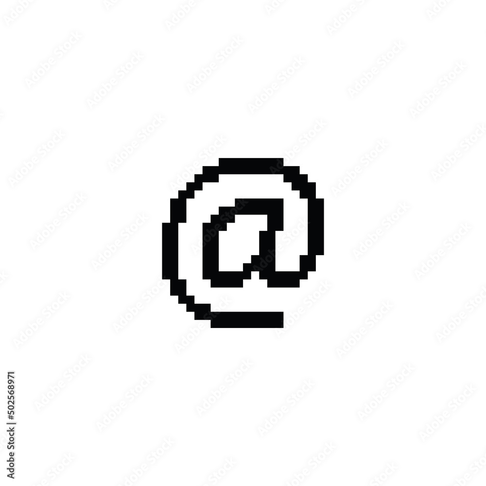 pixel Email icon. Vector pixel art Email symbol 8 bit logo for game