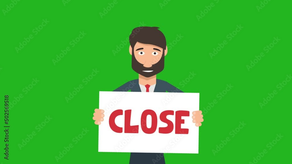 close - The hands of a man hold a sign.4K motion animation.green background close - The hands of a man hold a sign.4K motion animation.green background