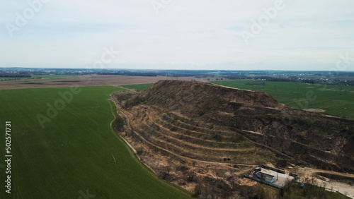 Conserved landfill for household waste. A mound of rubbish. Aerial photography. © f2014vad