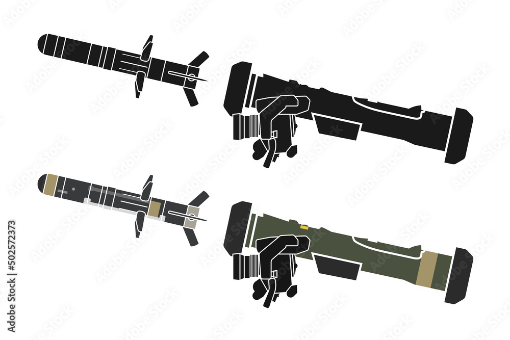 Vector icon of the American FGM148 Javelin portable antitank missile