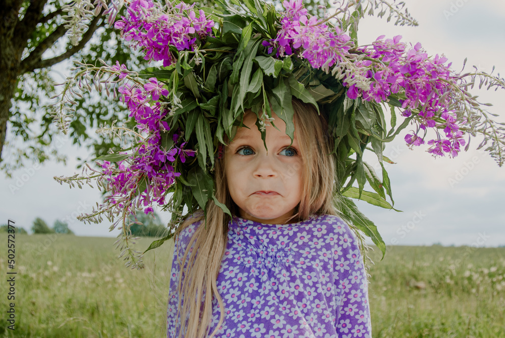 A child with a wreath A child with a wreath