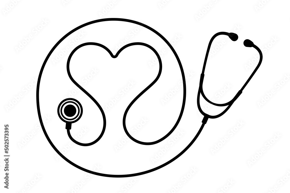 Heart shaped stethoscope icon vector isolated on white background. Healthcare symbol to use in health industry, cardiology, medical care, hospital, health science projects. Heart shaped stethoscope icon vector isolated on white background. Healthcare symbol to use in health industry, cardiology, medical care, hospital, health science projects.