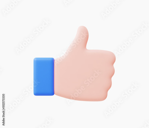 3d Realistic Thumbs Up Hand vector illustration.