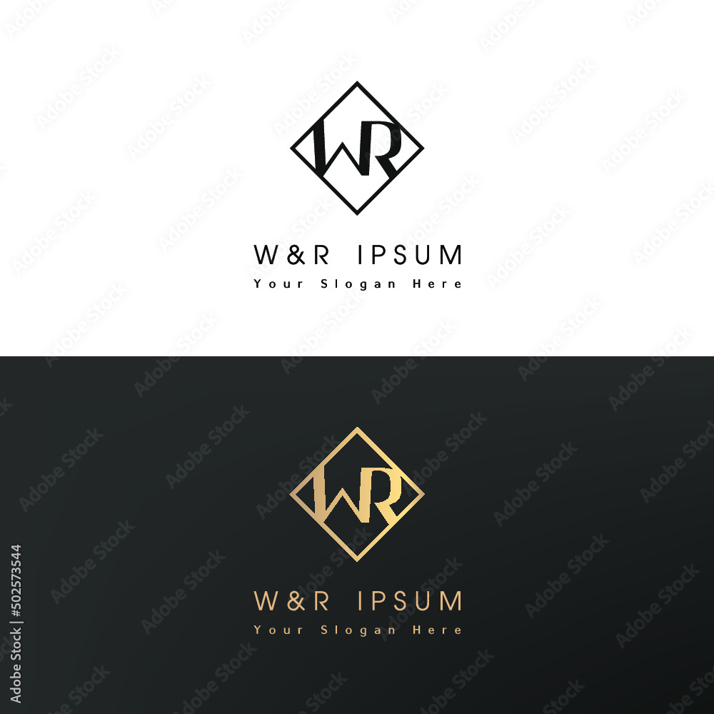 Naklejka premium 'W' and 'R' combination logo. Abstract vector illustration.