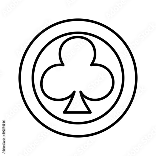 Icon Clubs Casino Slot Machine line, editable stroke. Gambling symbol, object. Vector illustration