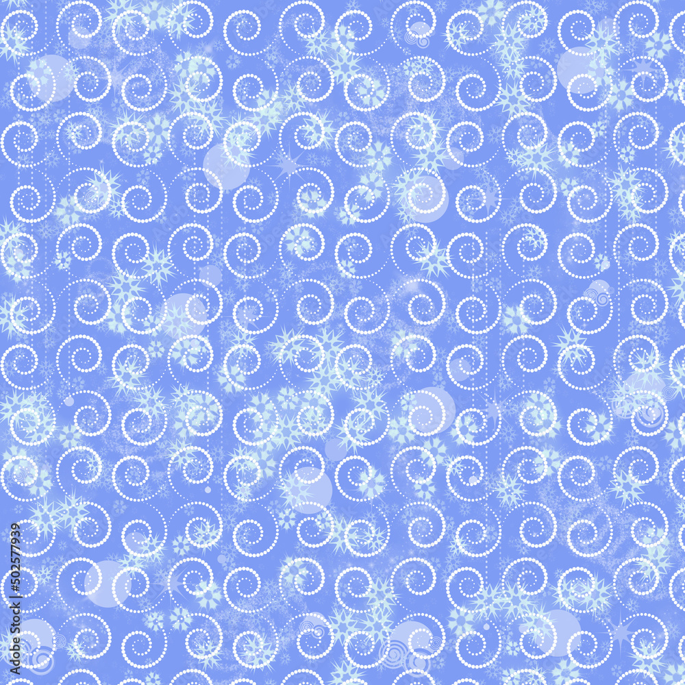 Blue swirl background with snowflake pattern and blurred flowers printable paper Blue swirl background with snowflake pattern and blurred flowers printable paper