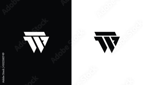 Fotografiet Letter WT TW monogram logo design, vector illustration logo