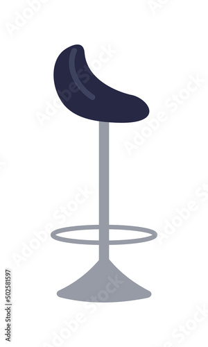 Bar stool semi flat color vector object. Seating for kitchen and bar. Furniture for pub. Full sized item on white. Simple cartoon style illustration for web graphic design and animation