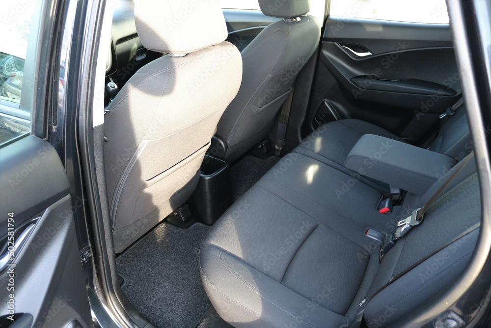 rear seats of a car interior.