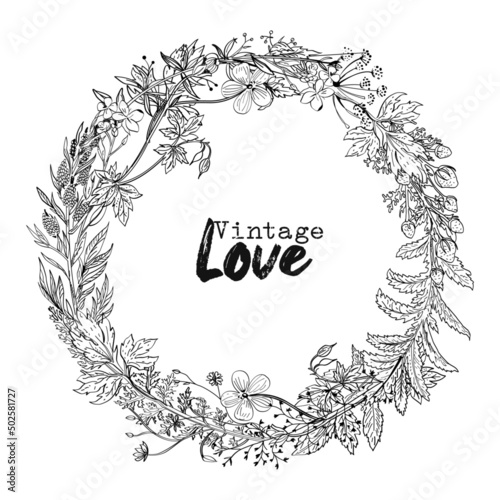 vector illustration of a floral ornament with a circle shape. template for christmas designs.
