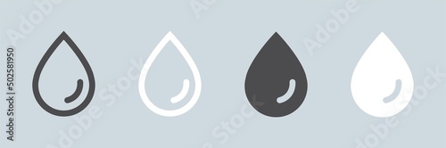 Water drop outline and solid icon. Water or oil drop sign. photo