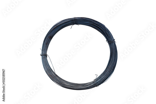 Quadro su tela Cutout steel binding wire isolated on white background