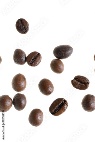 coffee beans on a white isolated background