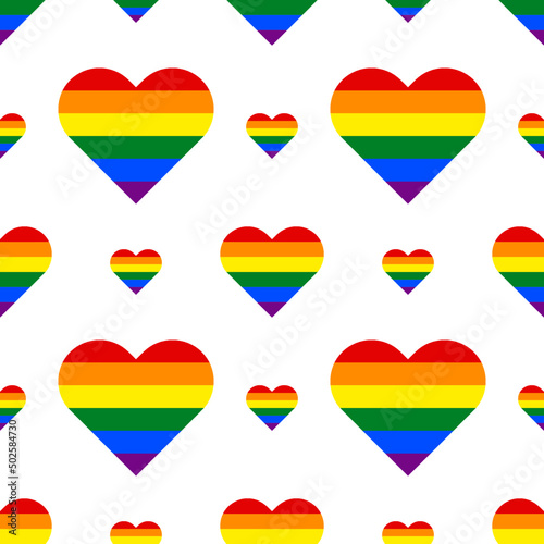Free Download seamless pattern of heart shaped rainbow flag. vector illustration - GFXLoad