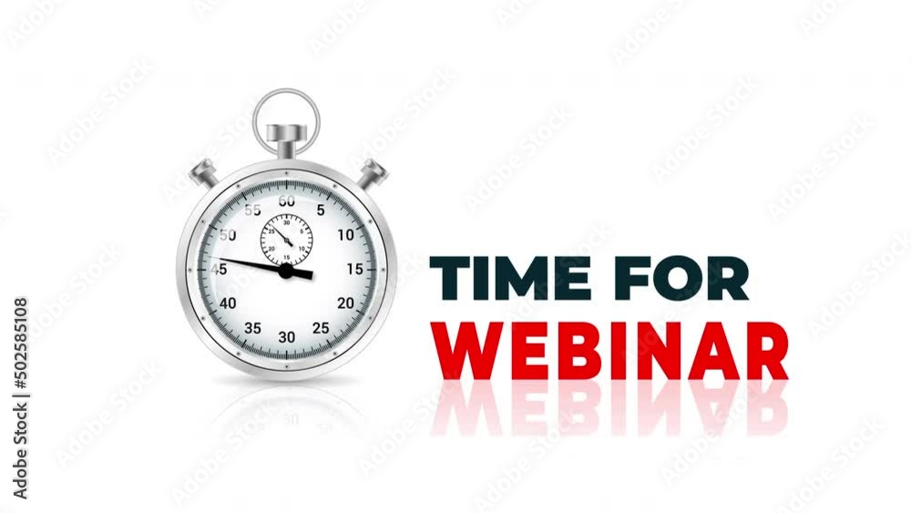 time for webinar stopwatch sign animation. 4K motion animation time for webinar stopwatch sign animation. 4K motion animation