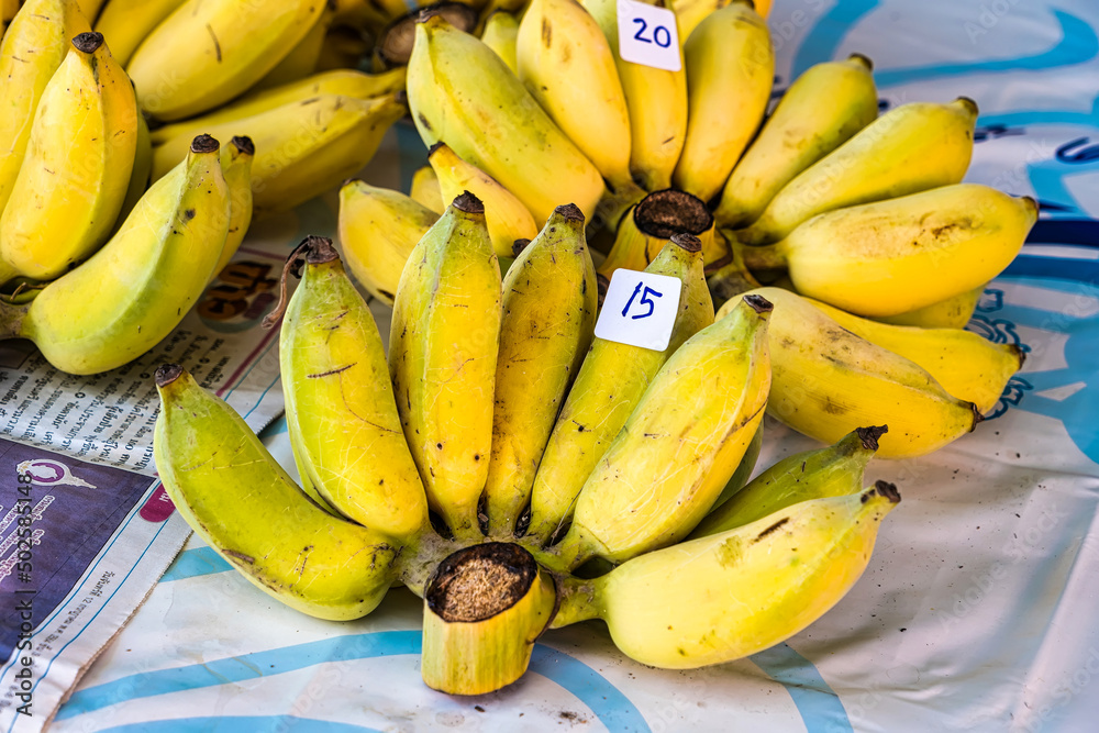 A comb of ripe namwa banana photos