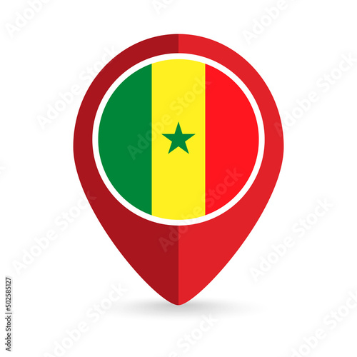 Free Download Map pointer with contry Senegal. Senegal flag. Vector illustration. - GFXLoad
