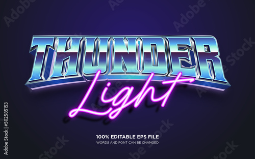 Thunder light editable text style effect