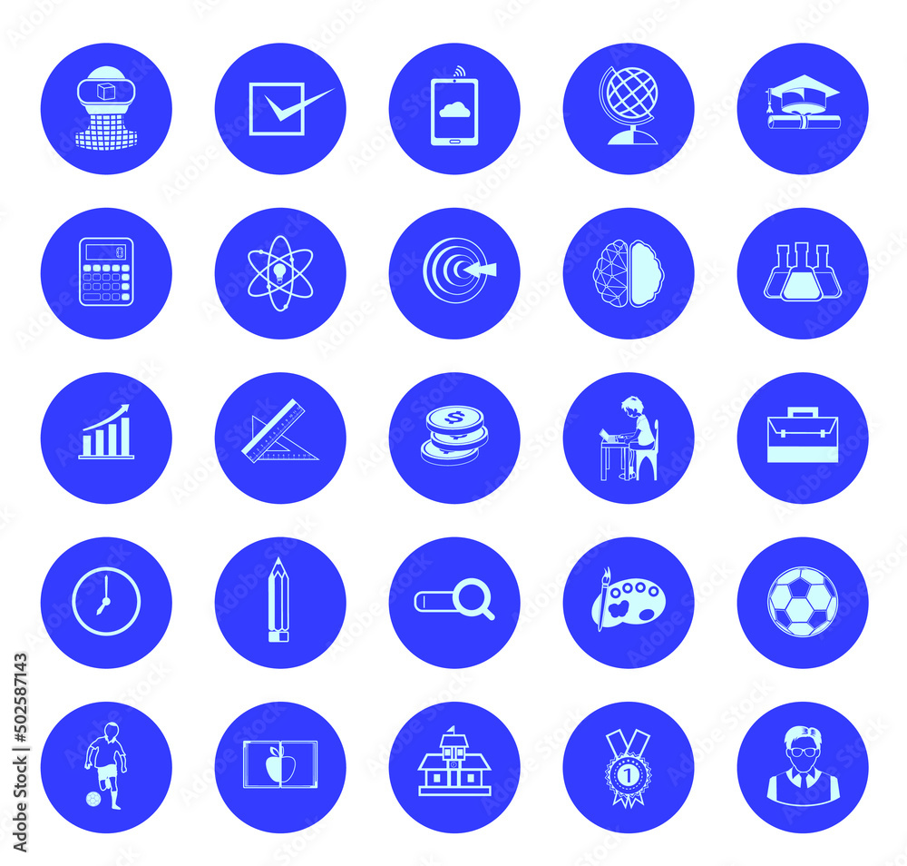 Illustration of education icons set with modern color Illustration of education icons set with modern color