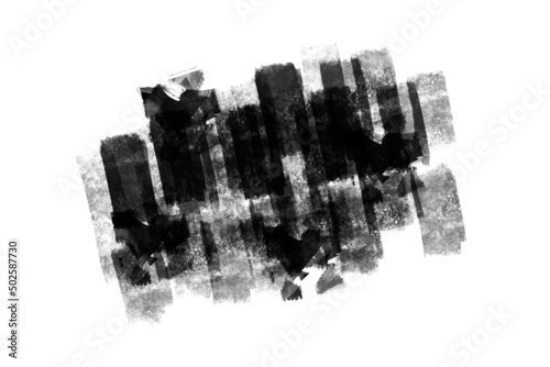 Tableau sur toile Fondo textura de pinceladas acuarela negra sobre un fondo blanco