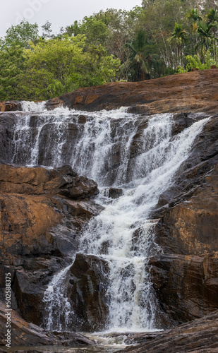 waterfall in the mountains  Kanthanparai Waterfalls  Wayanad  Kerala  India.