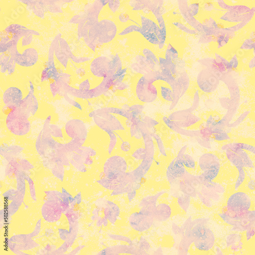 Seamless pattern. Background with floral ornament. Raster illustration for design and printing on fabric or paper. Fashion. Design for postcard  packaging  wrapping or scrapbooking.