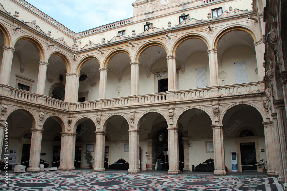 università palace, actual university, in catania in sicily (italy) 