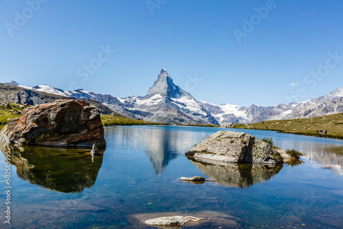 Matterhorn behind a beautiful lake