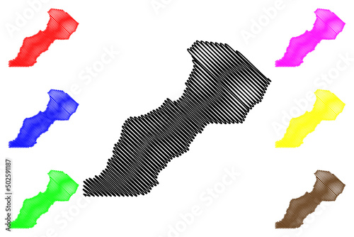 Feijo municipality (Acre state, Municipalities of Brazil, Federative Republic of Brazil) map vector illustration, scribble sketch Feijo map