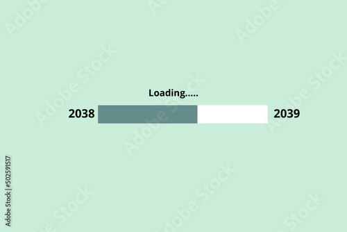 Loading - Pastell grün - nächstes Jahr -2038/2039