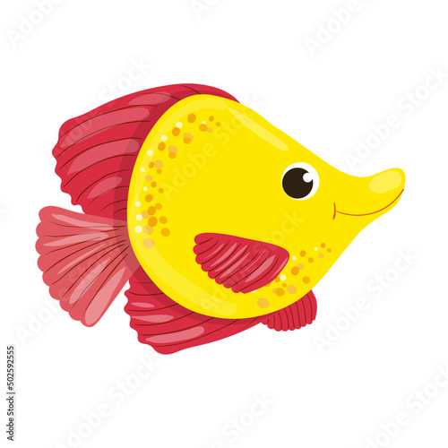 funny cartoon fish. inhabitants of the ocean. characters for kids 