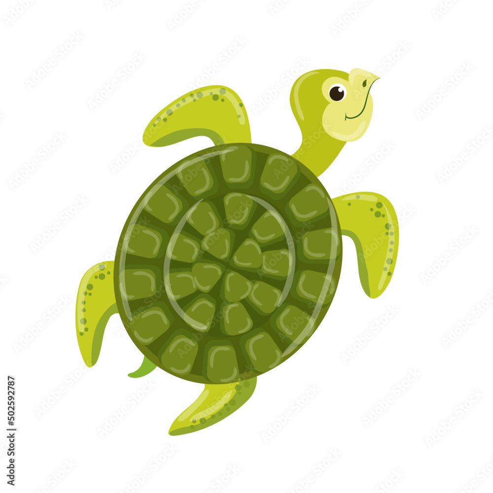 Obraz premium funny cartoon inhabitant of the ocean. characters for kids 
