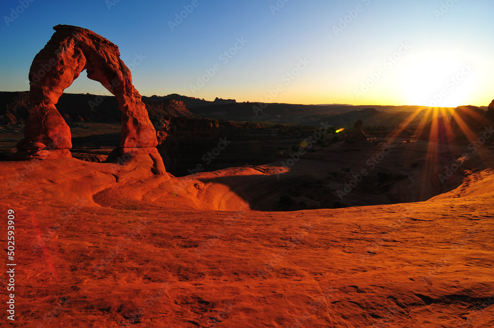 Sunset at the Delicate Arch, Arches National Park, Moab, Utah, Southwest USA Sunset at the Delicate Arch, Arches National Park, Moab, Utah, Southwest USA