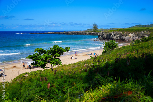 Oneloa Beach along the Kapalua Coastal Trail on West Maui, Hawaii - Picturesque beach with translucid waters in the Pacific Ocean