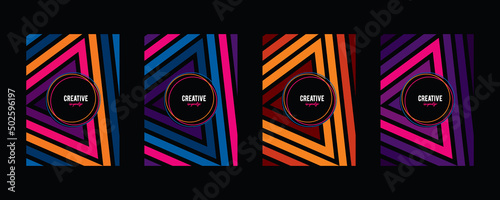 Original vector mini-set. Creative, bright backgrounds in vintage style.