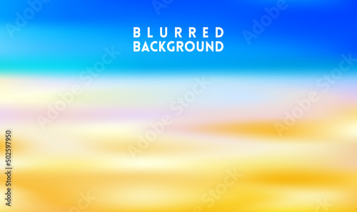 Pink sunset sea sky blurred background, Ukraine flaf colors - blue and yellow background vector illustration photo