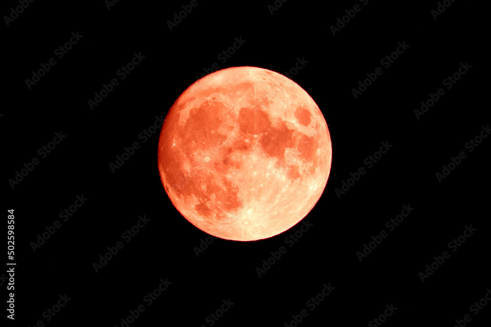 Eclipse. Eclipse lunar. Wolf moon. Super full moon with dark background