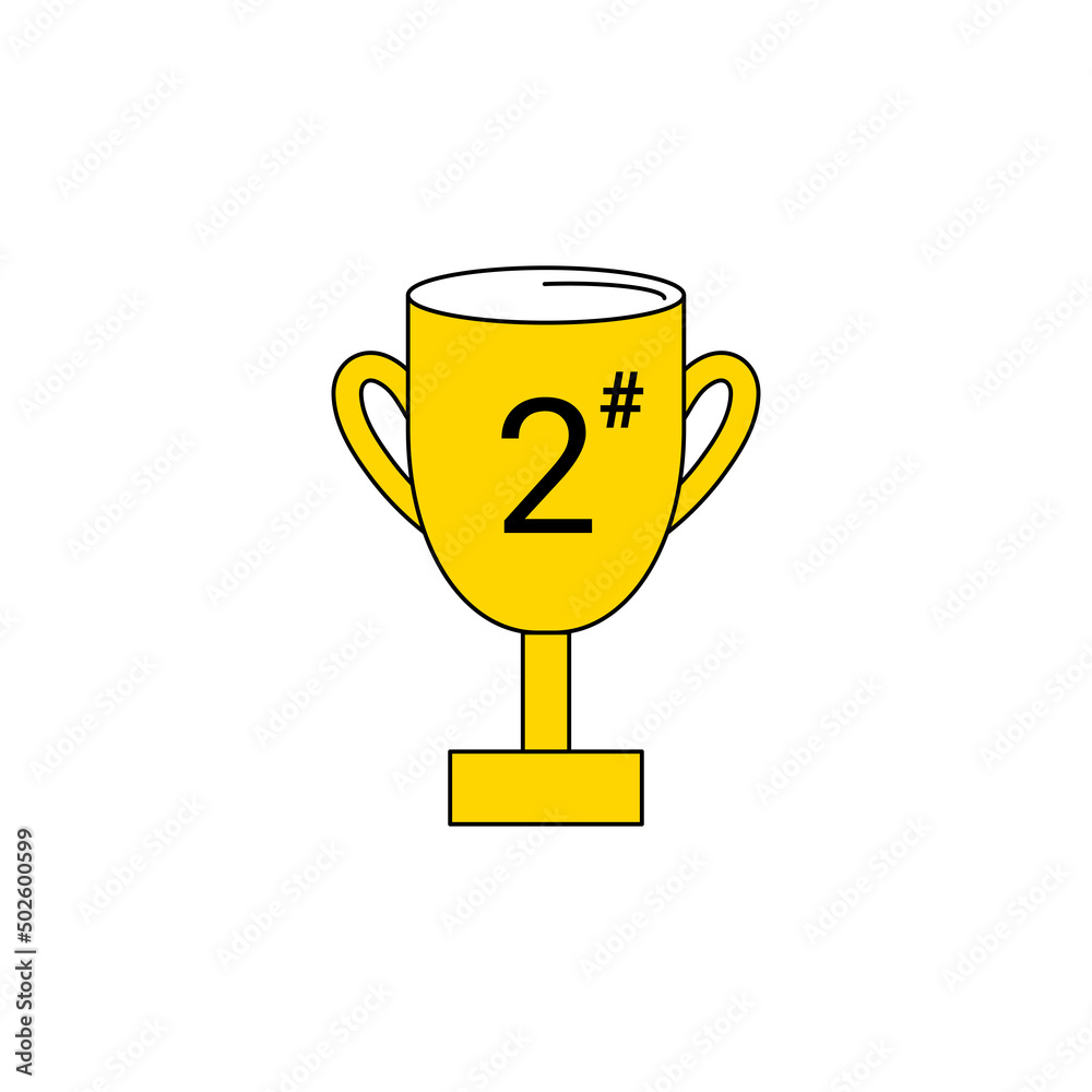 Second Winner cup icon colored symbol. Premium quality isolated championship element in trendy style.