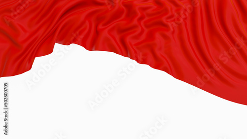 folded red fabric. background. 3d render illustration