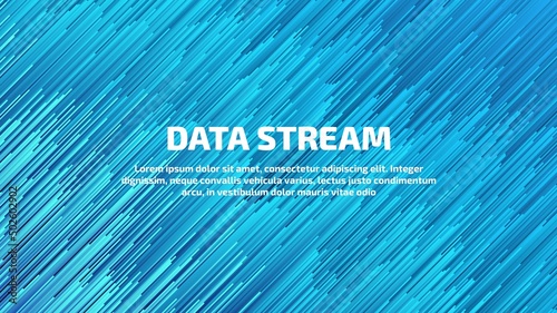Abstract blue big data flow stream visualization