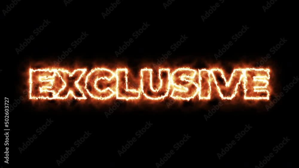 exclusive text, burning text animation. exclusive text, burning text animation.