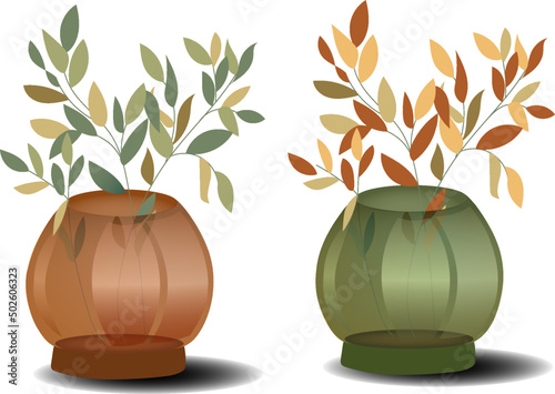 Dried flowers in a vase. Vase with flowers