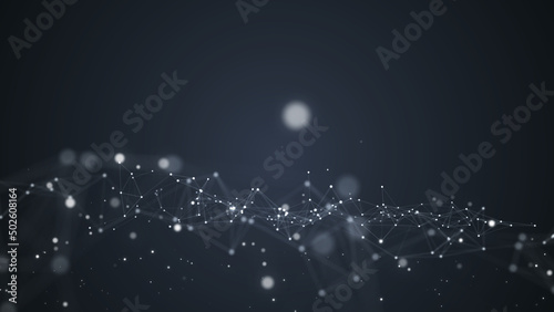 Wallpaper Mural Abstract futuristic - technology with polygonal shapes on dark blue background. Design digital technology concept. 3d illustration. Torontodigital.ca