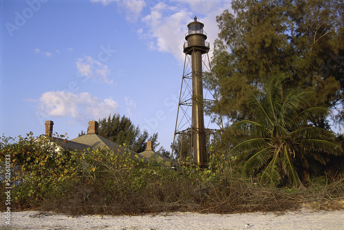 Low angle view of Sanibel Island Lighthouse, Sanibel Island, Florida, USA photo