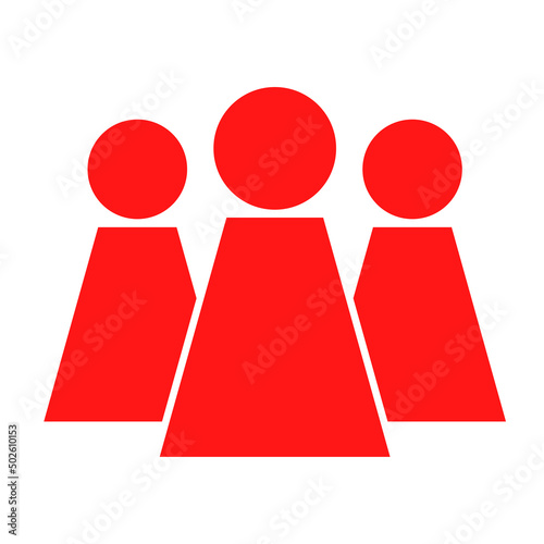 icon symbol group of people. abstract red people silhouette. Simple vector illustration for websites