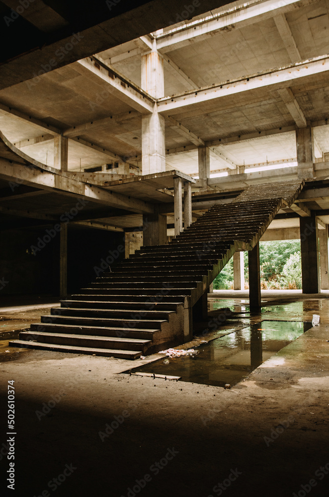 stairs in an abandoned house