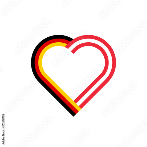 unity concept. heart ribbon icon of germany and austria flags. vector illustration isolated on white background