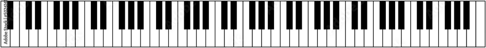 Fototapeta premium シンプルな88鍵のピアノ鍵盤のイラスト